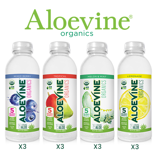 Caja Mixta de Aloevine Organics 12 unidades (3 de cada sabor)